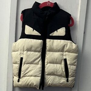 Fendi Kids Black and Cream Vest